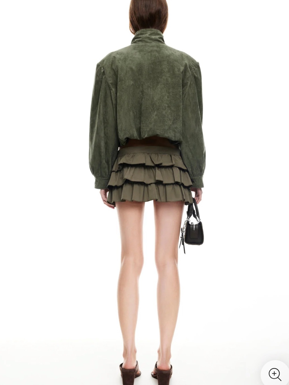 Lioness Solstice Mini Skort olive safari green skirt ruffles - Picture 8 of 10